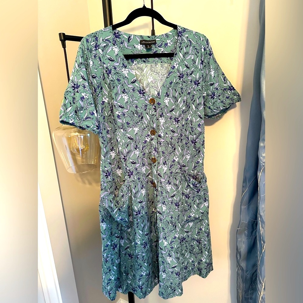 Maternity Floral Button-Down Dress